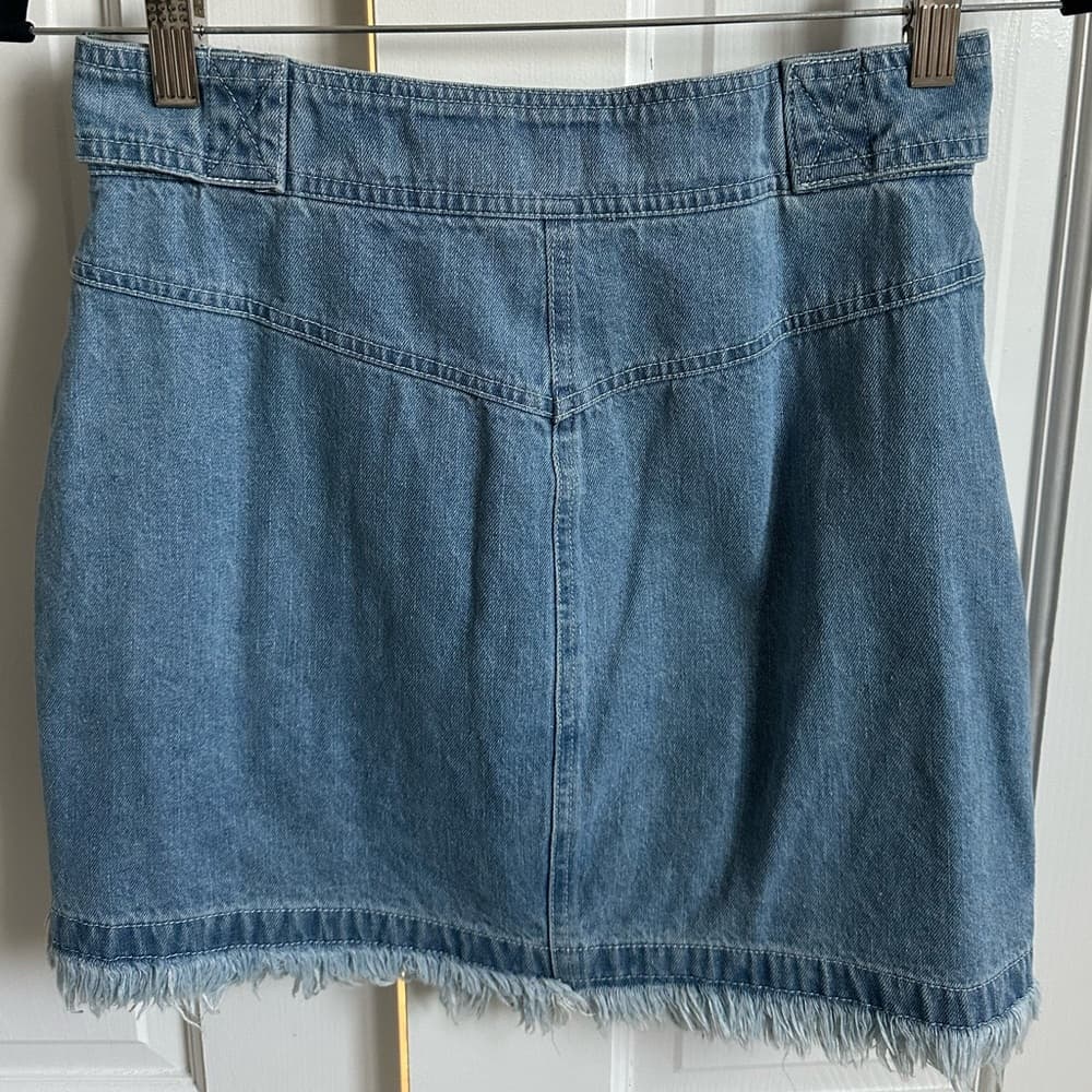 BB Dakota Mini Belted Jean Skirt - Thumbnail 2
