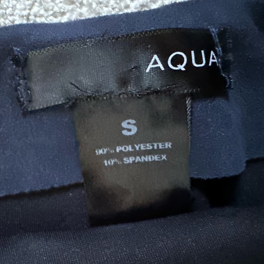 Aqua Navy Ruffled Faux Suede Skirt, Size Small - Thumbnail 4
