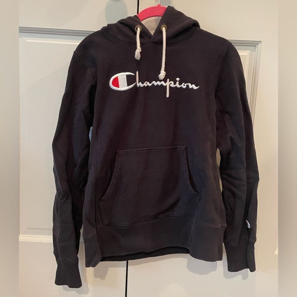 Champion Black Logo Hoodie - Thumbnail 3