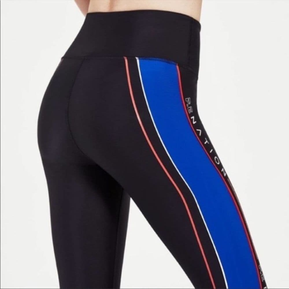 P.E. NATION Black Leggings With Blue and Orange Accents - Thumbnail 5
