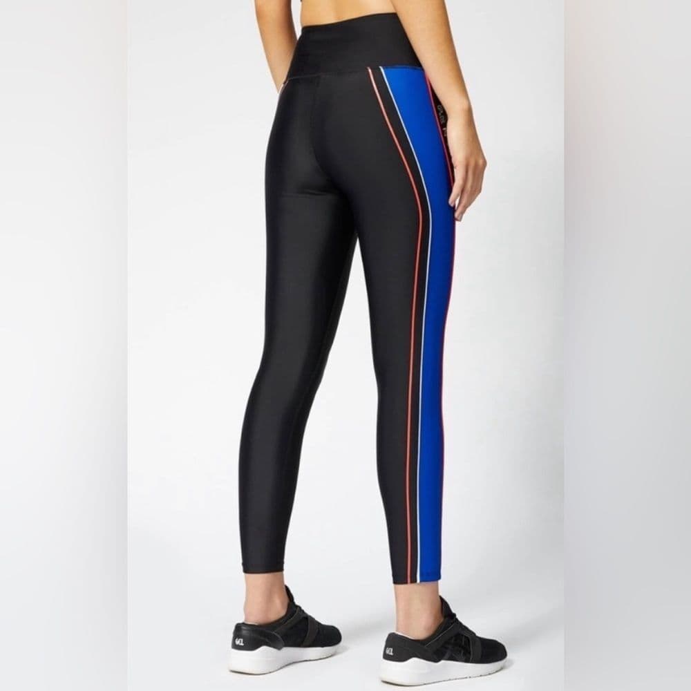 P.E. NATION Black Leggings With Blue and Orange Accents - Thumbnail 6