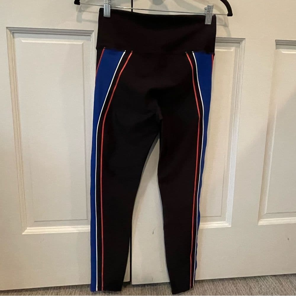 P.E. NATION Black Leggings With Blue and Orange Accents - Thumbnail 4