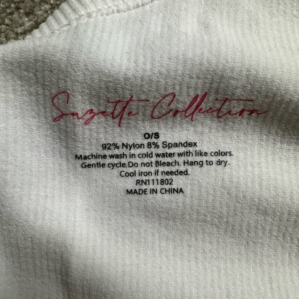 Suzette Collection White One Shoulder Tank Top - Thumbnail 4