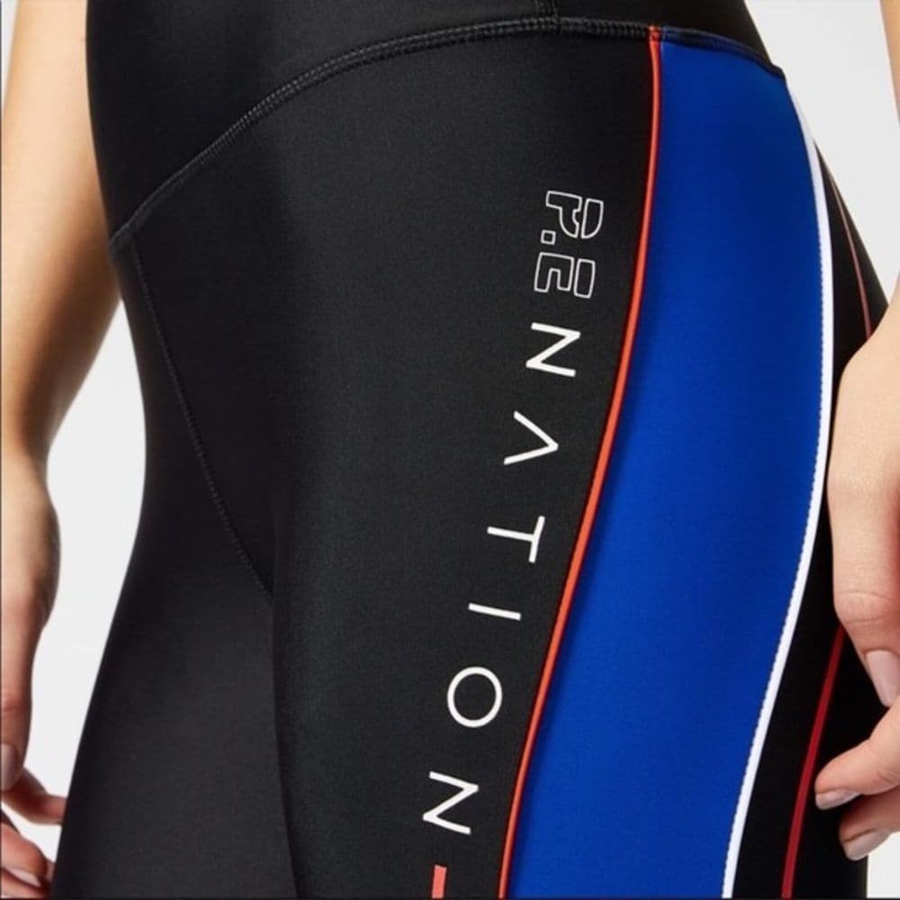 P.E. NATION Black Leggings With Blue and Orange Accents - Thumbnail 7
