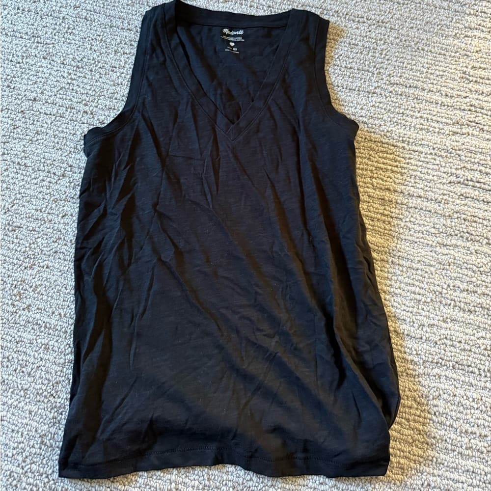 Madewell Black Sleeveless Tank Top - Thumbnail 2