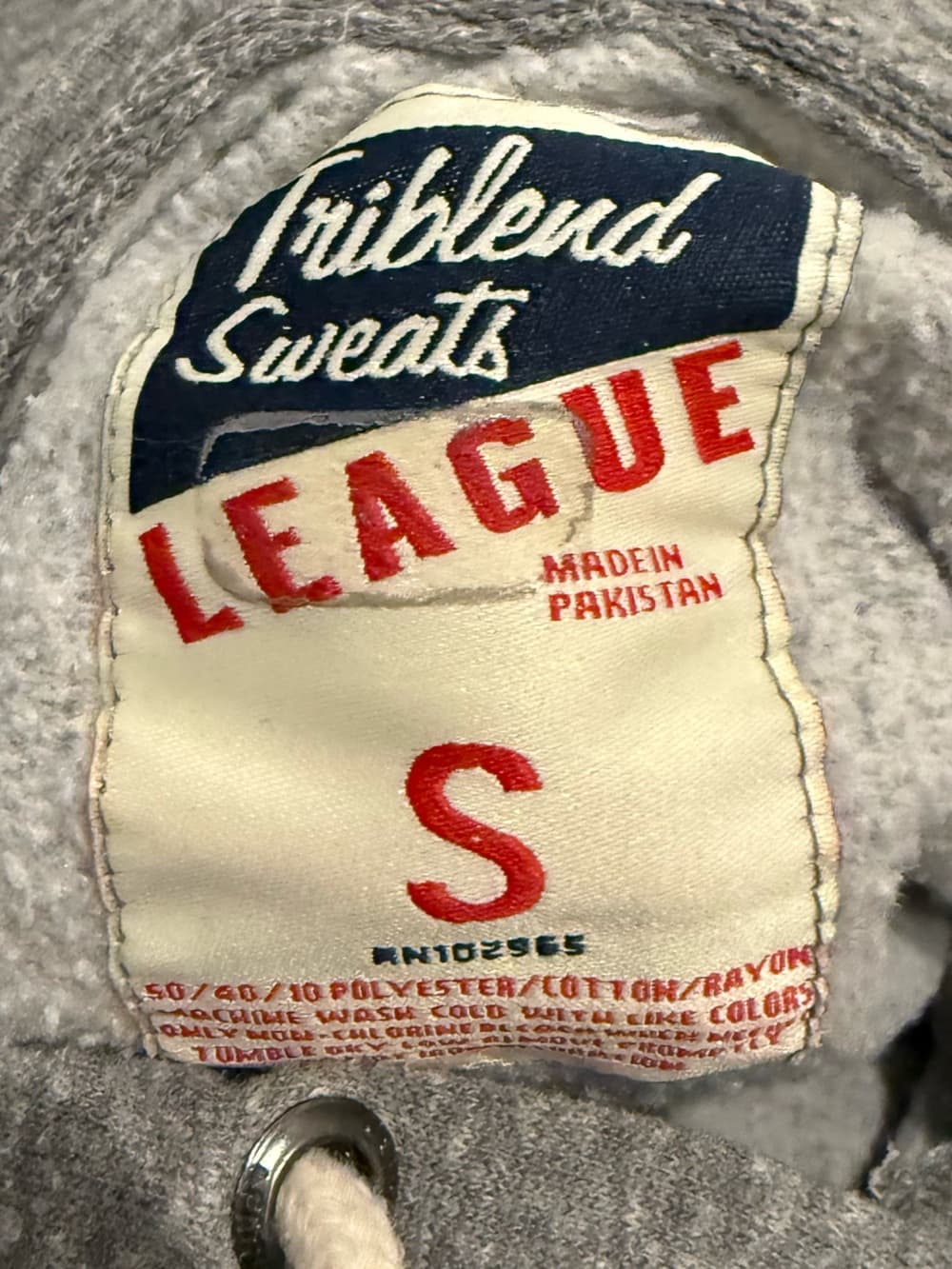 League Gray Hoodie Sweater with Purple NYU Lettering - Thumbnail 4