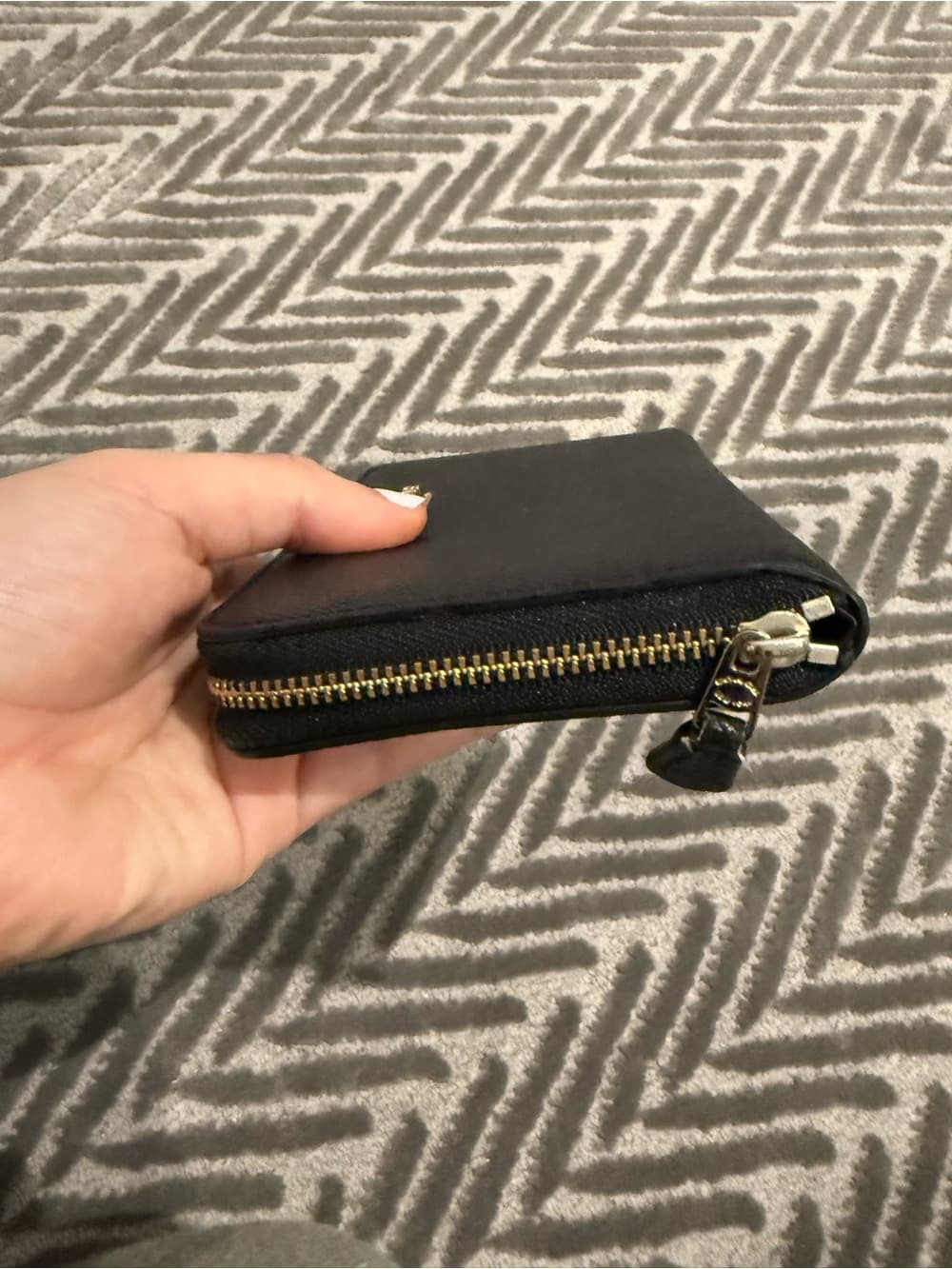 Coach Black Leather Zip-Around Wallet with Gold Logo - Thumbnail 5
