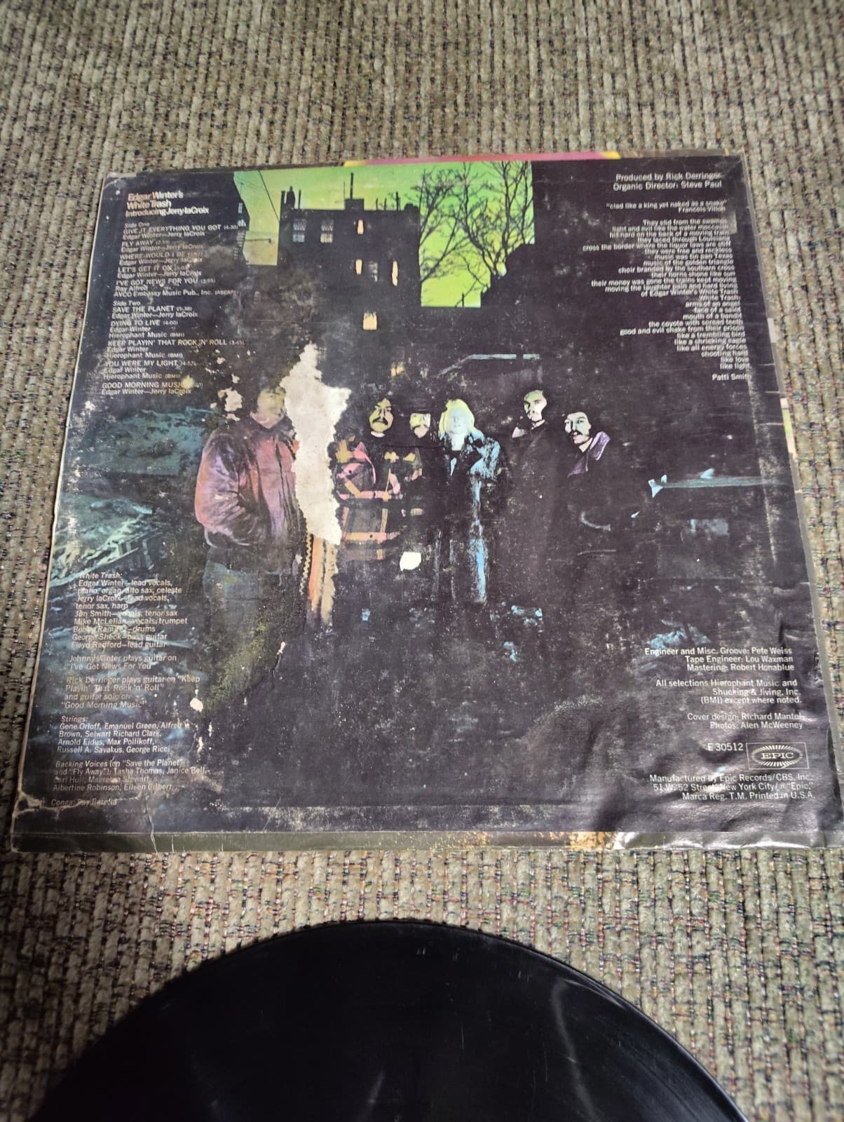 Edgar Winter Edgar Winter's White Trash LP 12" 33 RPM Epic Stereo PAL 30512-2A - Thumbnail 3