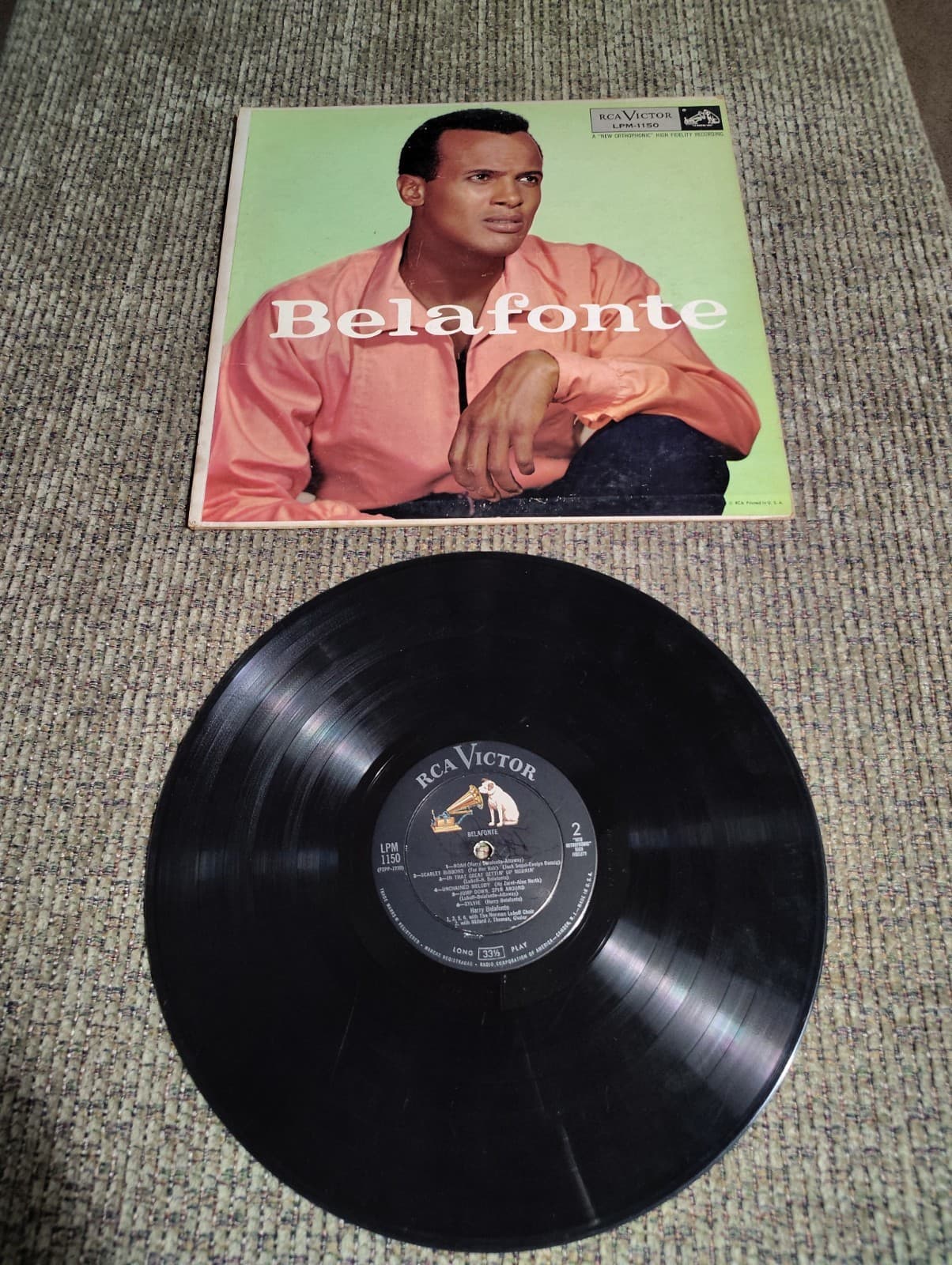 33 RPM LP Record Belafonte RCA Victor Records LPM-1150 Good+