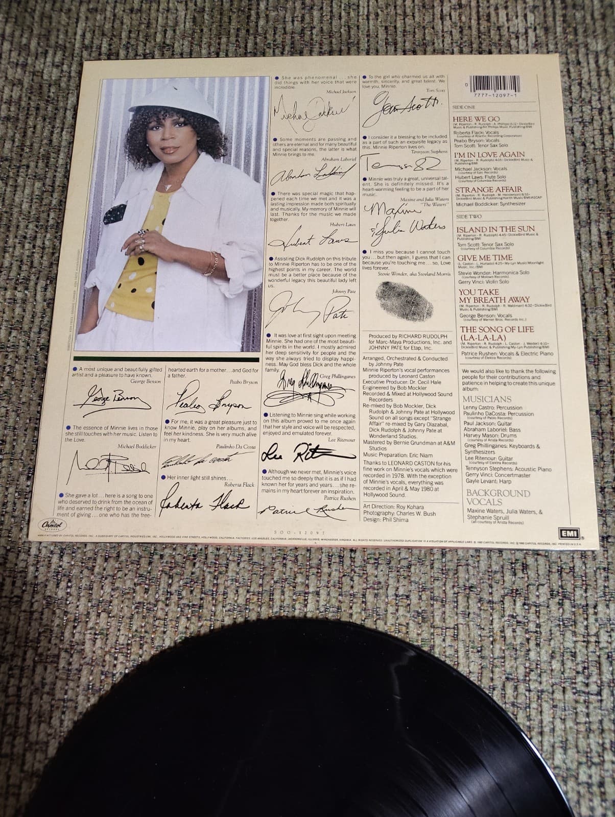 Minnie Riperton Love Lives Forever Vinyl LP 1980 Capitol Record SOO-12097 - Thumbnail 3