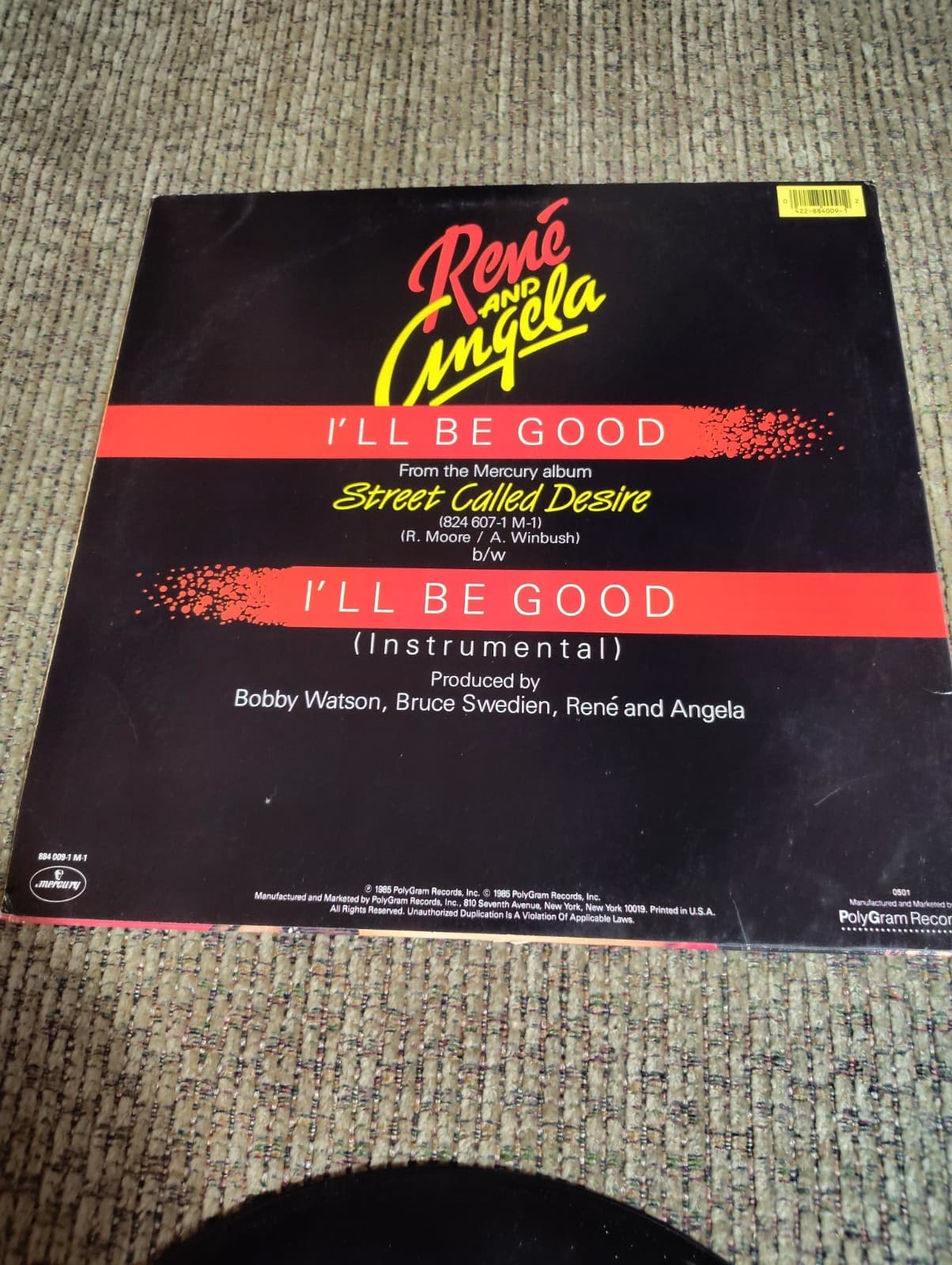 René and Angela I'll Be Good 12" Single Mercury Soul 45 RPM 884009-1-2-58506 - Thumbnail 3