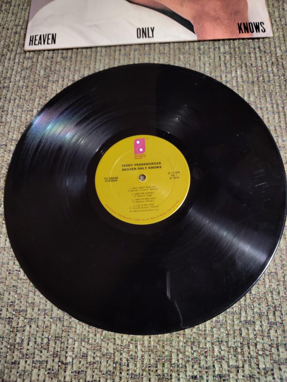 TEDDY PENDERGRASS Heaven Only Knows 1983 Vinyl LP Philadelphia Int FZ 38646 VG - Thumbnail 2