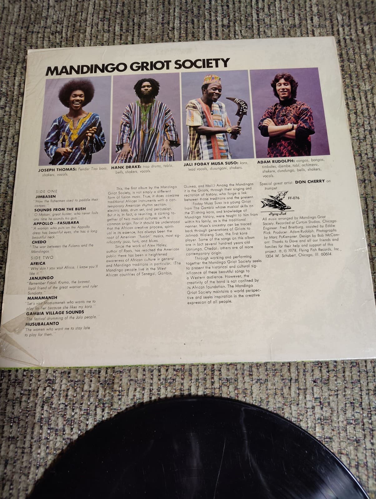 MANDINGO GRIOT SOCIETY LP FLYING FISH 076 STEREO 1978 DON CHERRY First Pressing - Thumbnail 3