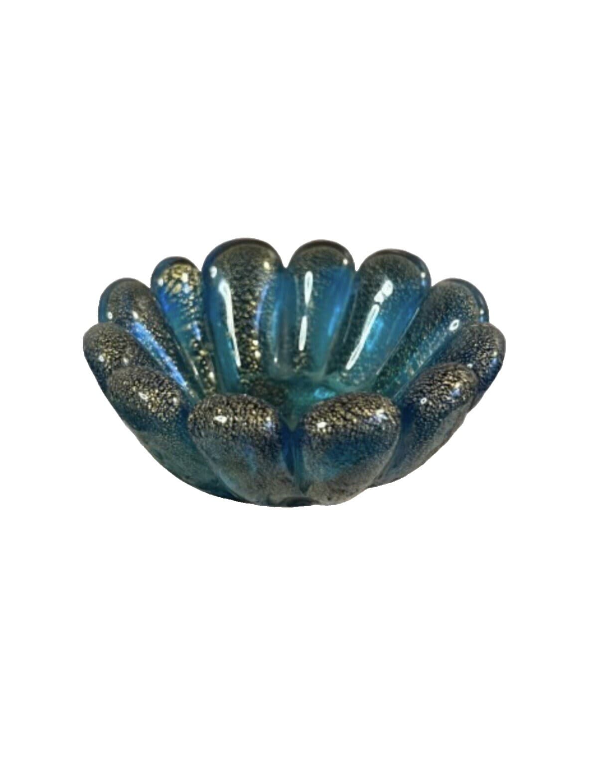 Striped Glass Bowl with Wavy Rim - Thumbnail 9