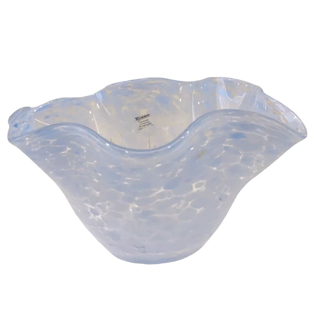 Striped Glass Bowl with Wavy Rim - Thumbnail 13