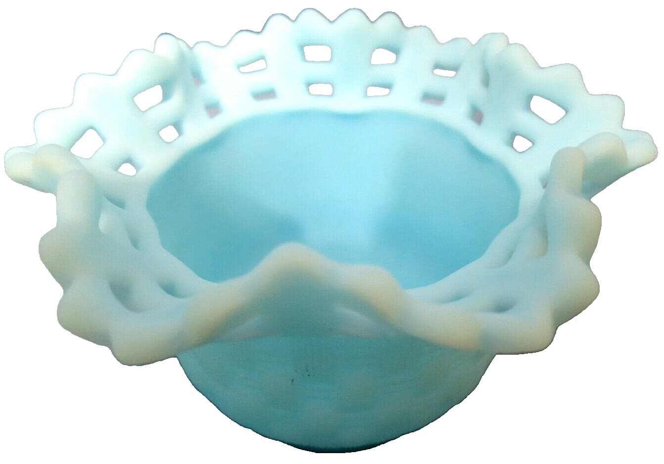 Striped Glass Bowl with Wavy Rim - Thumbnail 11