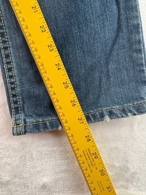 Levi's 514 Straight Boys Jeans Size 14 Reg W27 L27 Distressed Medium Wash Denim - Thumbnail 6