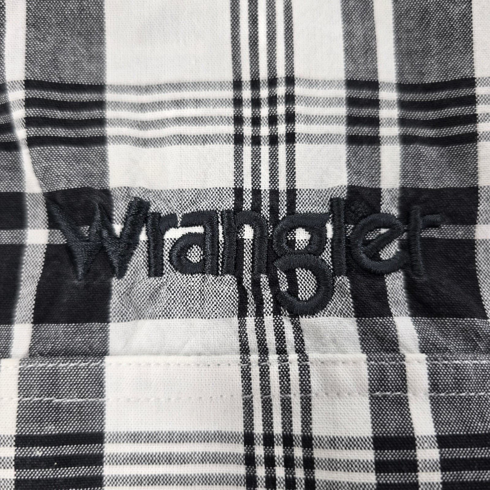 Wrangler Jack Daniels Mens Medium Button Up Shirt Black White Plaid MJD462M - Thumbnail 6