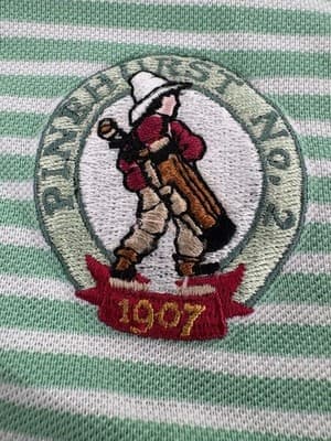 Polo Golf Ralph Lauren Pinehurst No 2 Mens L Green Stripe Pima Cotton Polo Shirt - Thumbnail 2
