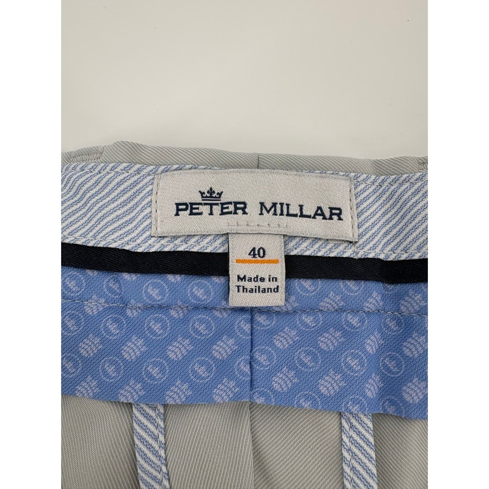 Peter Millar Mens Golf Shorts Light Gray Flat Front Size 40 - Thumbnail 3