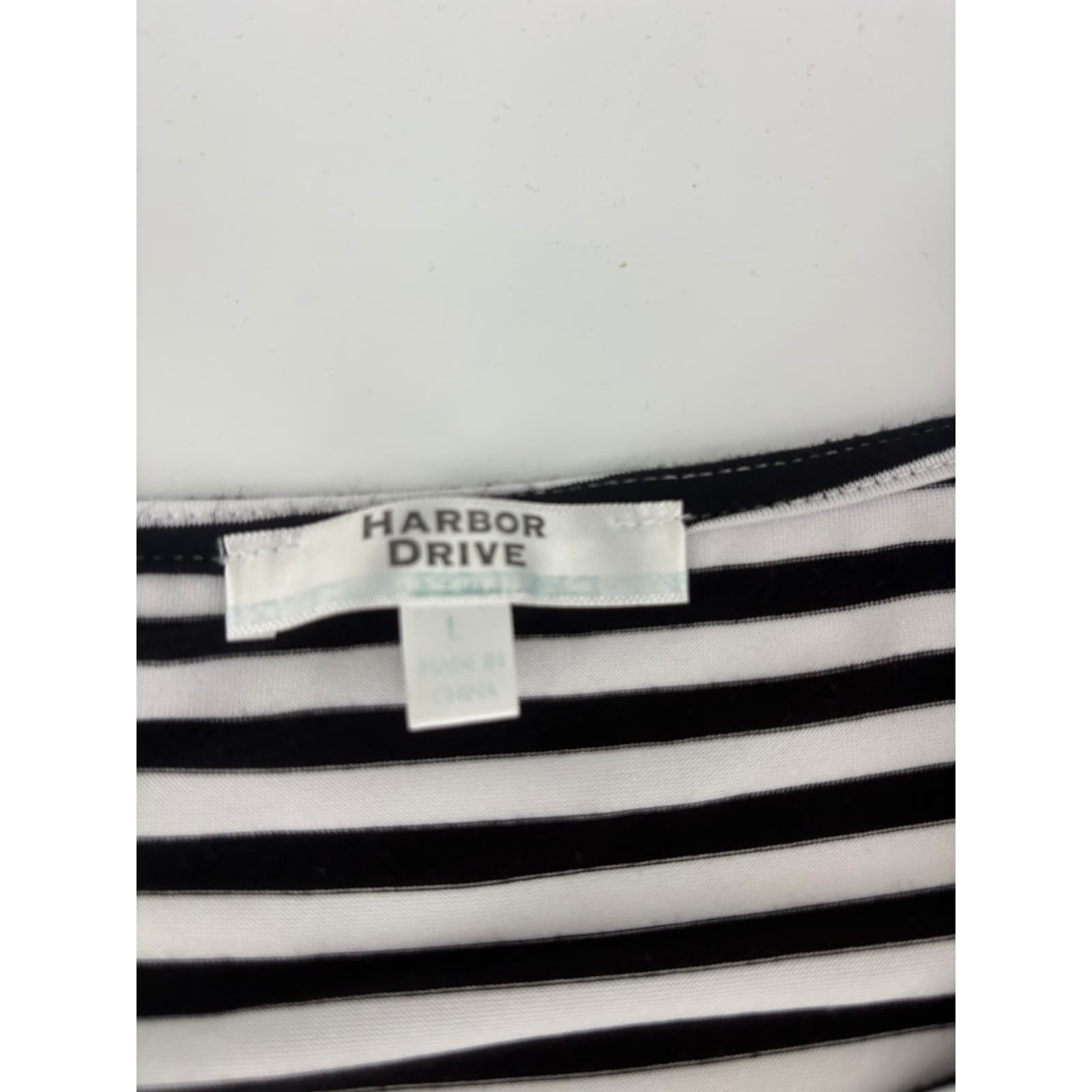 Harbor Drive Striped Cold Shoulder Tunic Top Womens Size L Rhinestone Strap - Thumbnail 3