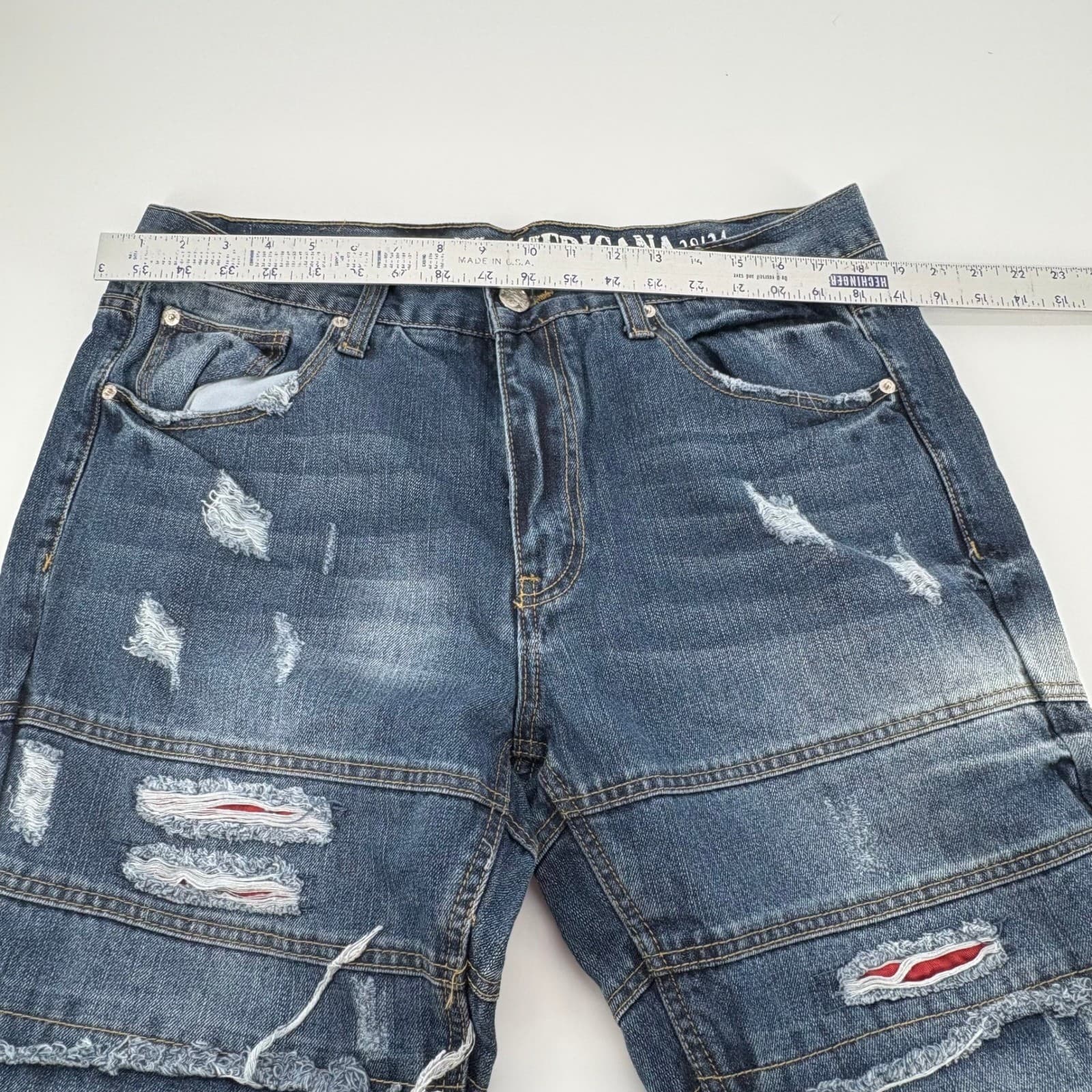 Vintage Americana Denim Outpost Jeans Mens 38/34 Distressed Motorcycle Moto - Thumbnail 8