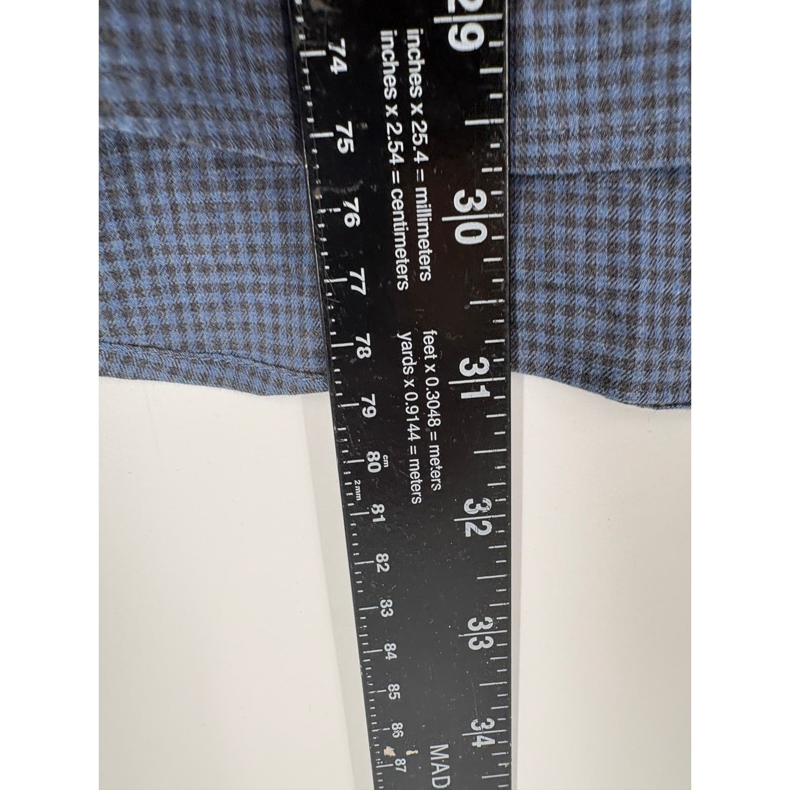 Eton Contemporary Mens Long Sleeve Dress Shirt Blue Checkered Pattern Size M - Thumbnail 2