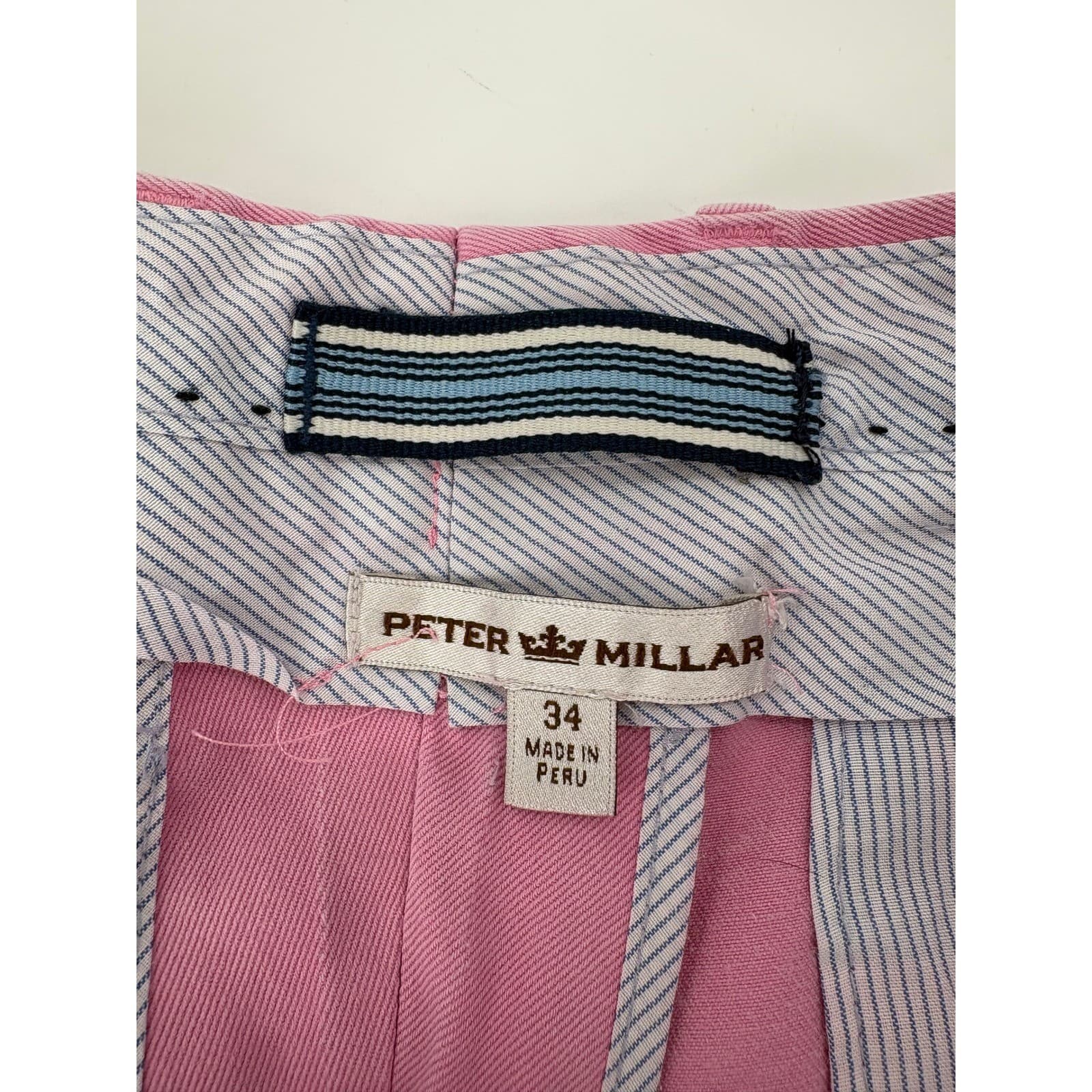 Peter Millar Men Pink Flat Front Chino Casual Dress Pants Size 34 - Thumbnail 4