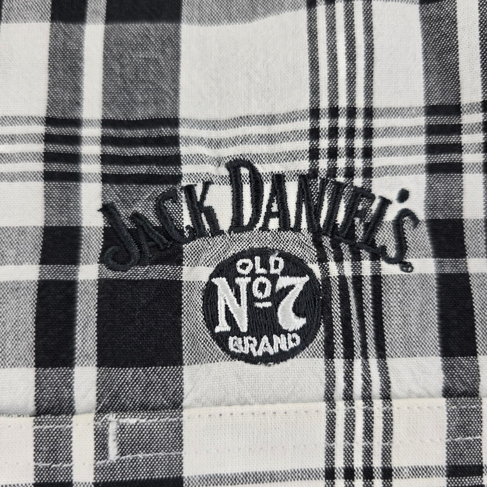 Wrangler Jack Daniels Mens Medium Button Up Shirt Black White Plaid MJD462M - Thumbnail 5