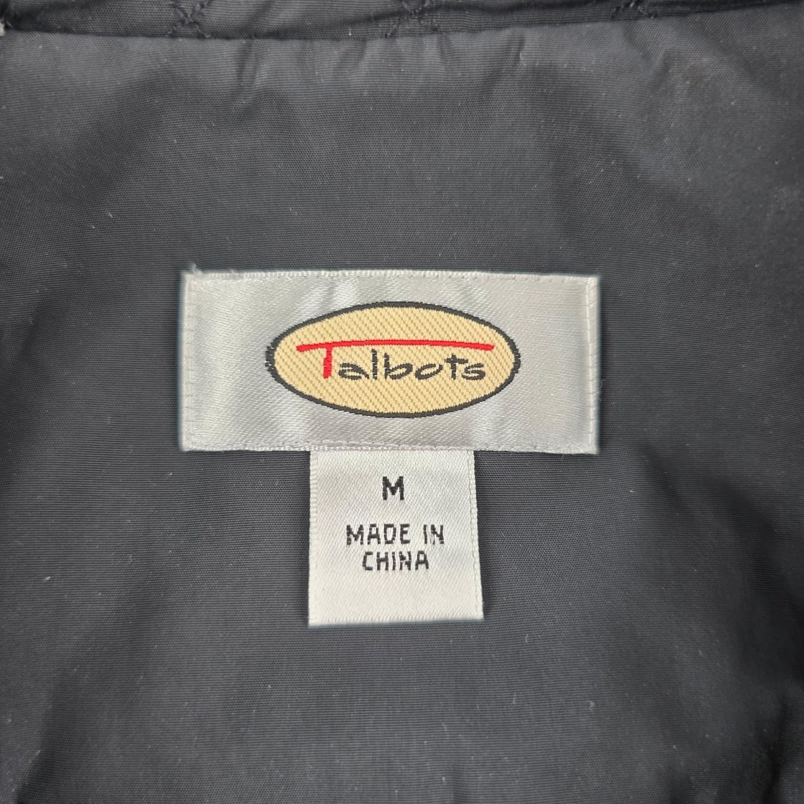 Talbots Vest Womens M Quilted Double Breasted Black Sleeveless Jacket Pockets - Thumbnail 2