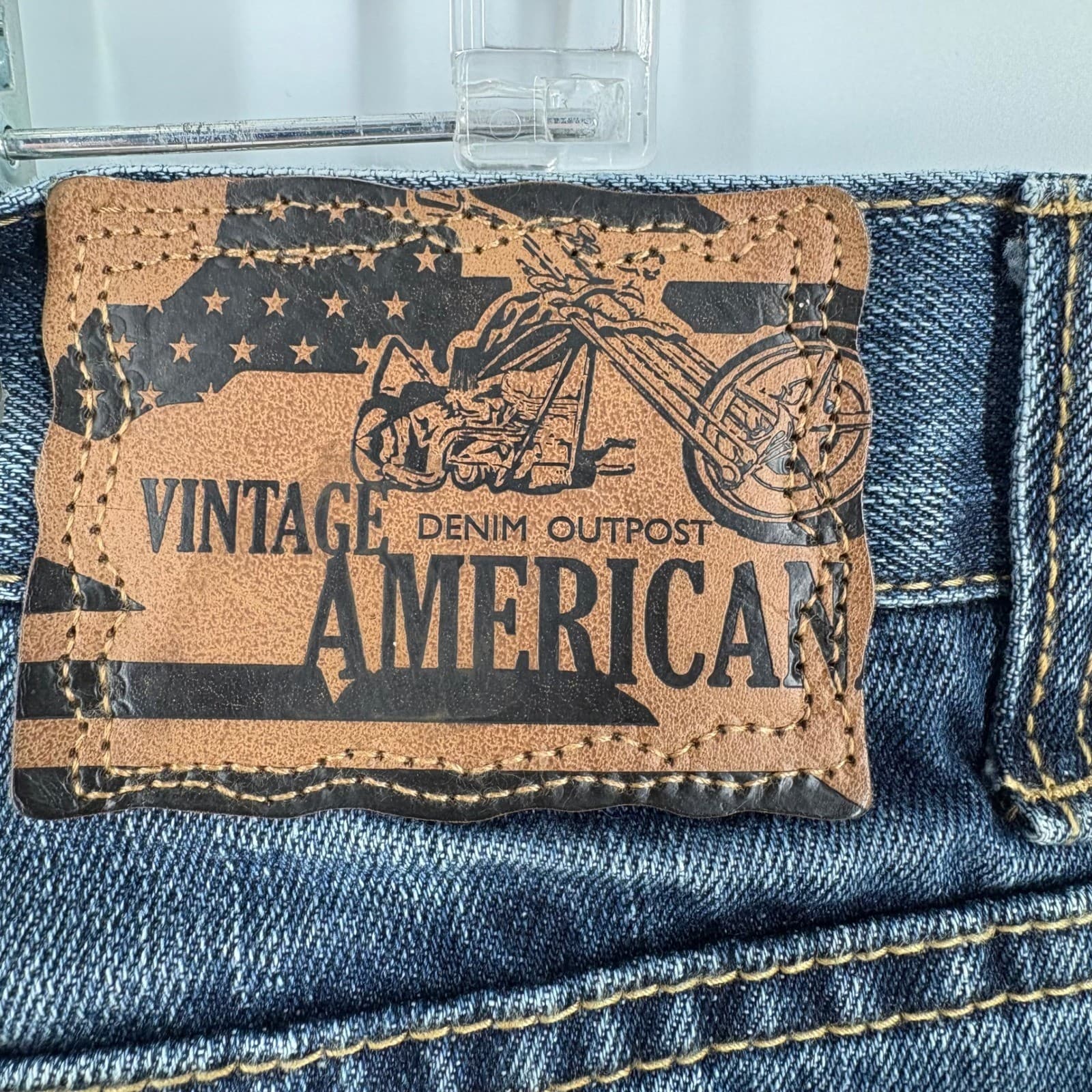 Vintage Americana Denim Outpost Jeans Mens 38/34 Distressed Motorcycle Moto - Thumbnail 3