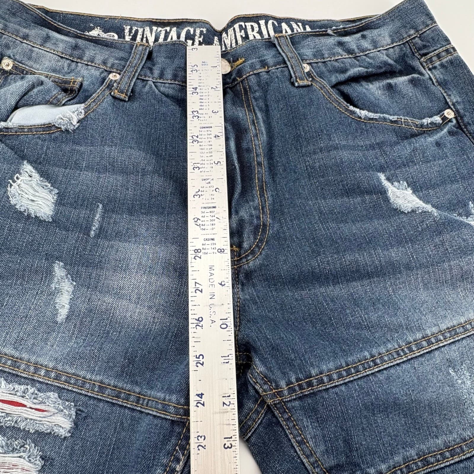 Vintage Americana Denim Outpost Jeans Mens 38/34 Distressed Motorcycle Moto - Thumbnail 9
