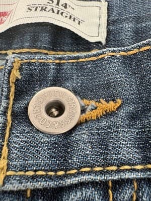 Levi's 514 Straight Boys Jeans Size 14 Reg W27 L27 Distressed Medium Wash Denim - Thumbnail 3
