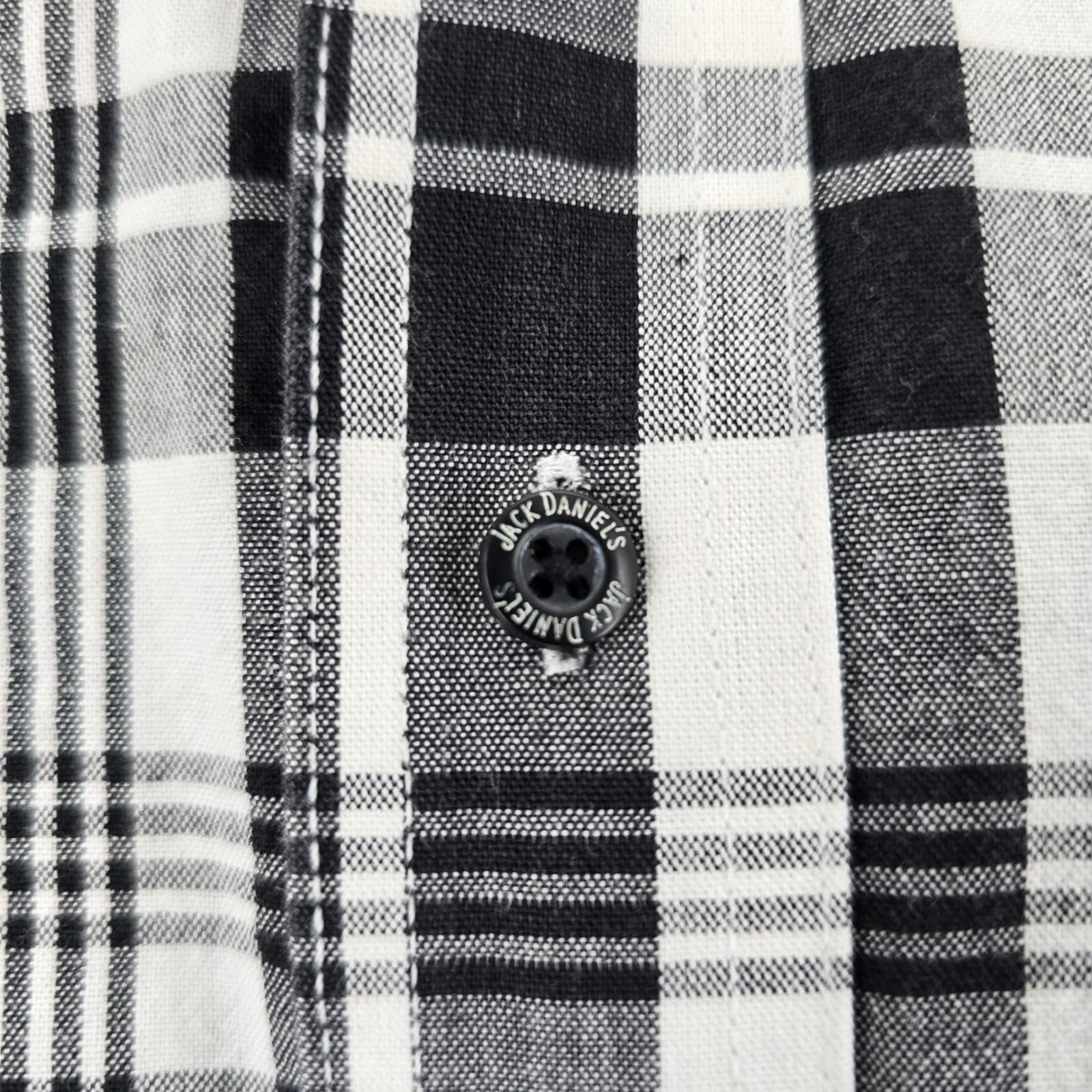 Wrangler Jack Daniels Mens Medium Button Up Shirt Black White Plaid MJD462M - Thumbnail 7