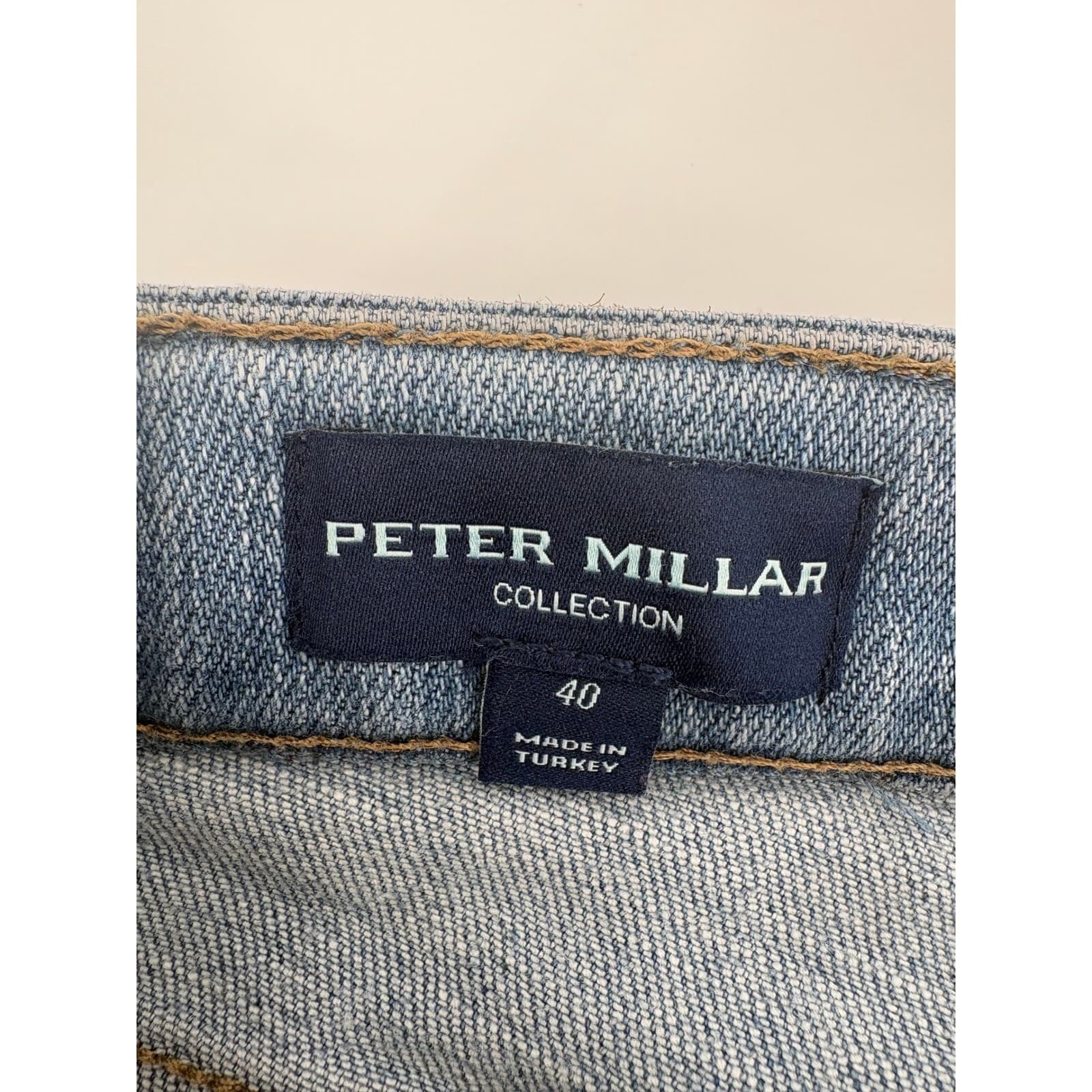 Peter Millar Collection Mens Jeans 40x33 Light Wash Button Fly Cotton Blend - Thumbnail 4