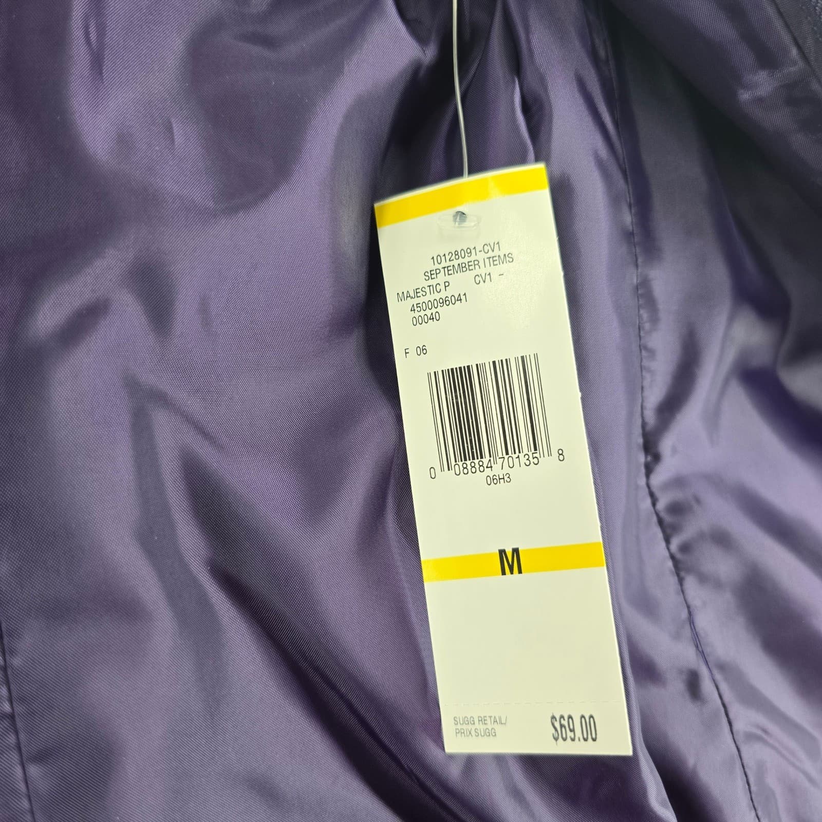 Jones New York Vest Womens M Vest Purple Quilted Full Zip Mock Neck Pocket - Thumbnail 4