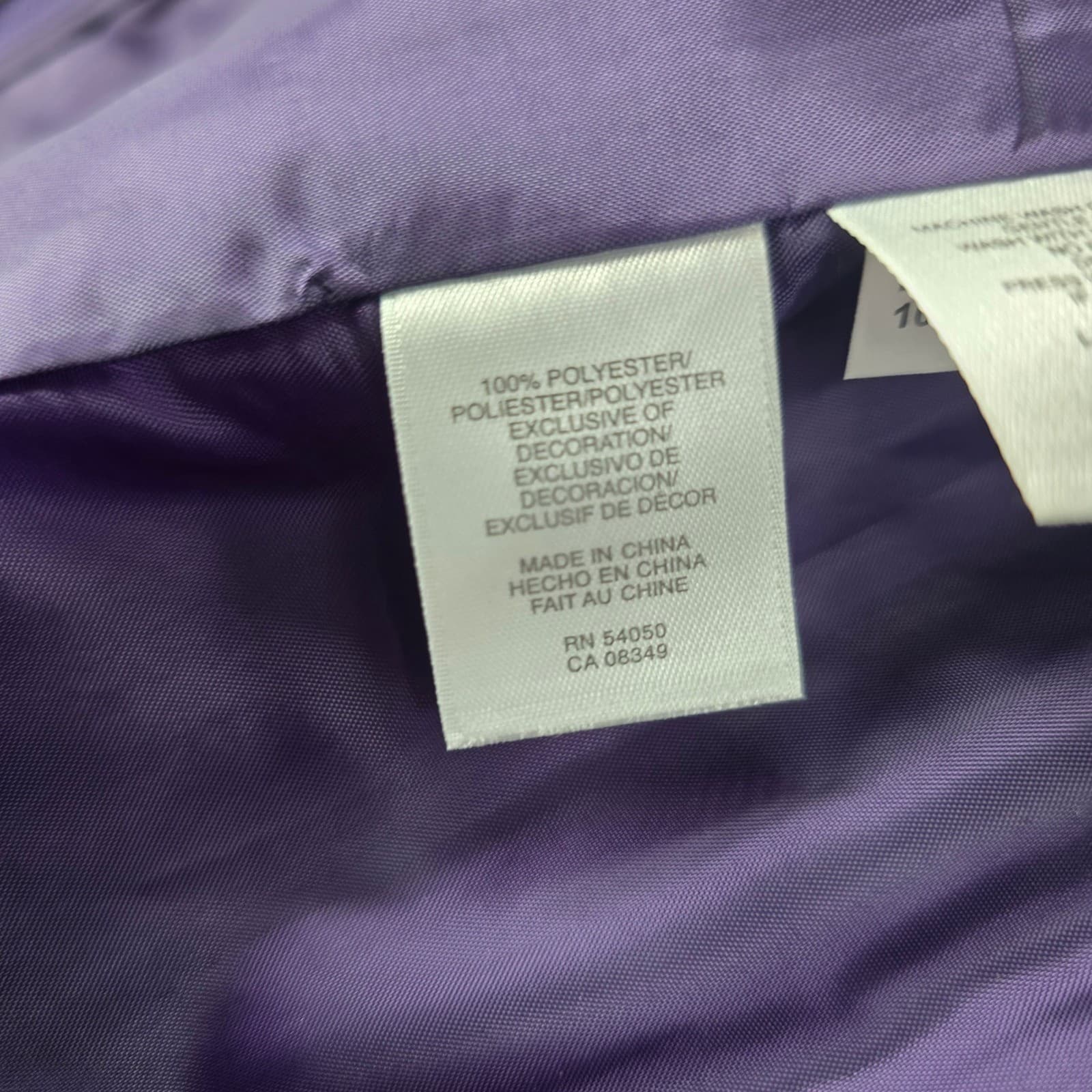 Jones New York Vest Womens M Vest Purple Quilted Full Zip Mock Neck Pocket - Thumbnail 5