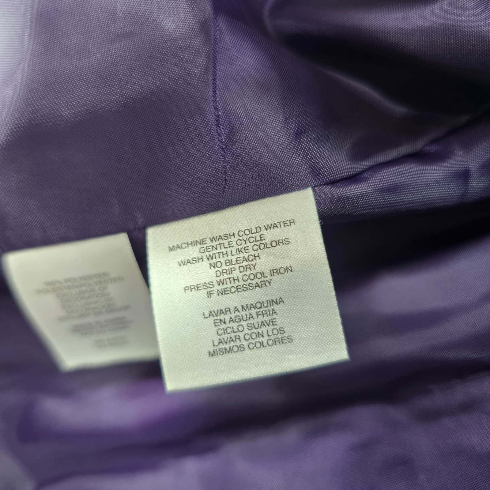 Jones New York Vest Womens M Vest Purple Quilted Full Zip Mock Neck Pocket - Thumbnail 6