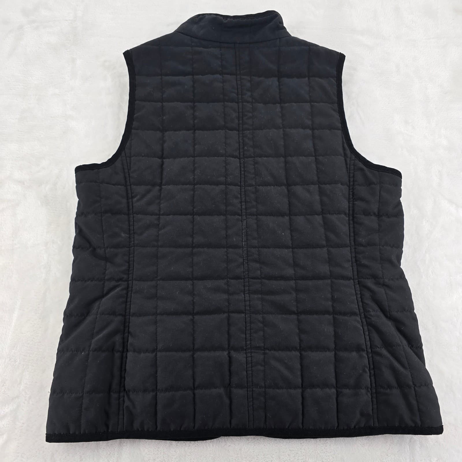 Jones New York Vest Womens Medium Vest Black Quilted Full Zip Mock Neck Pocket - Thumbnail 7