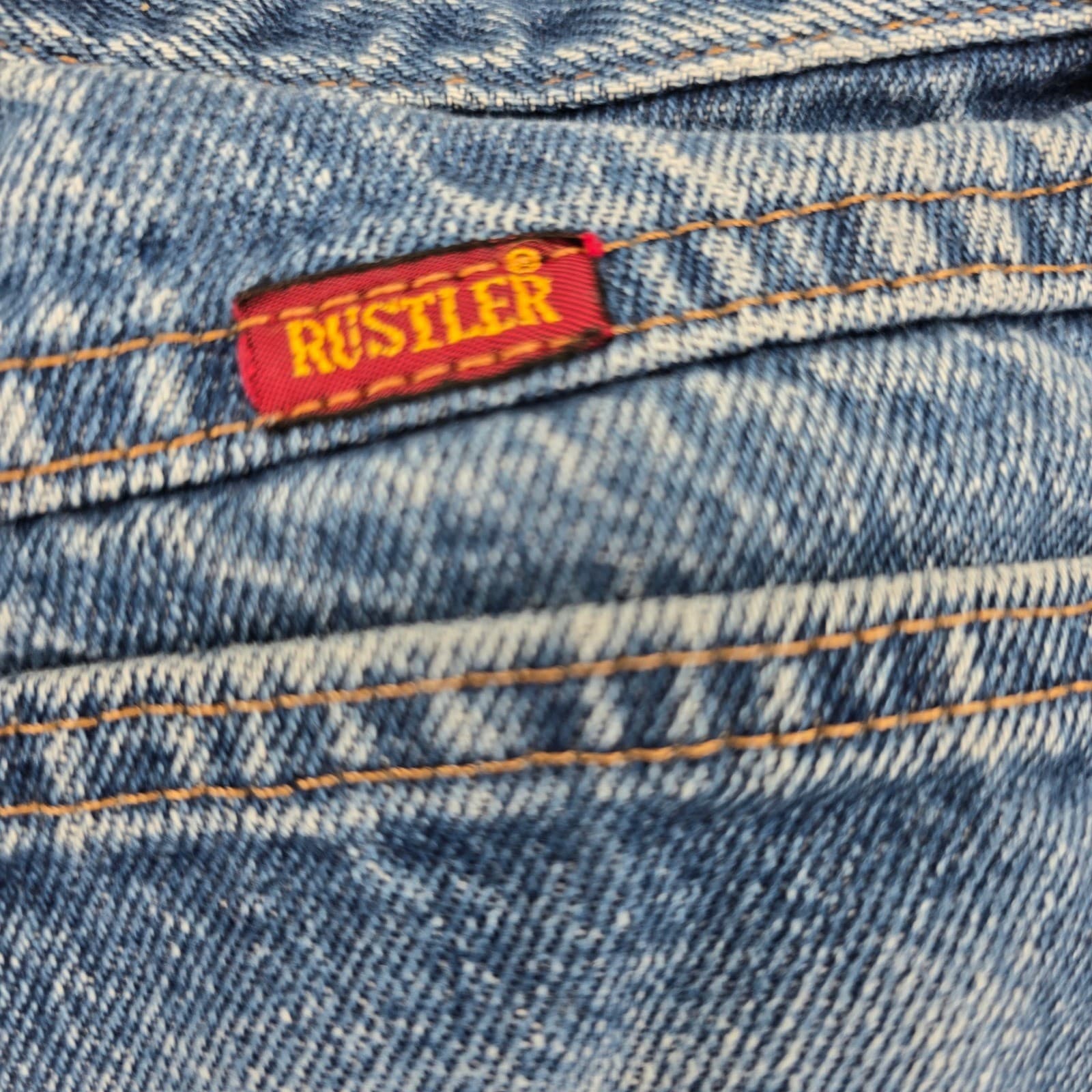Rustler Jeans Mens 29x32 Straight Leg Blue Denim 100% Cotton 87619PW - Thumbnail 6