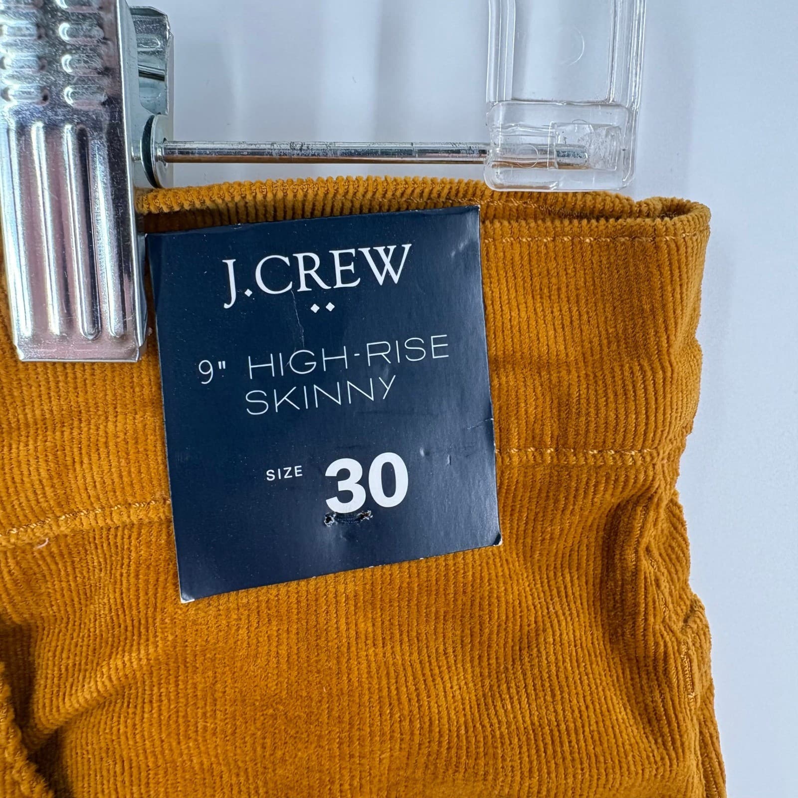 J. Crew Womens 9" High-Rise Skinny Corduroy Pants Button Fly Size 30 ORO - Thumbnail 3