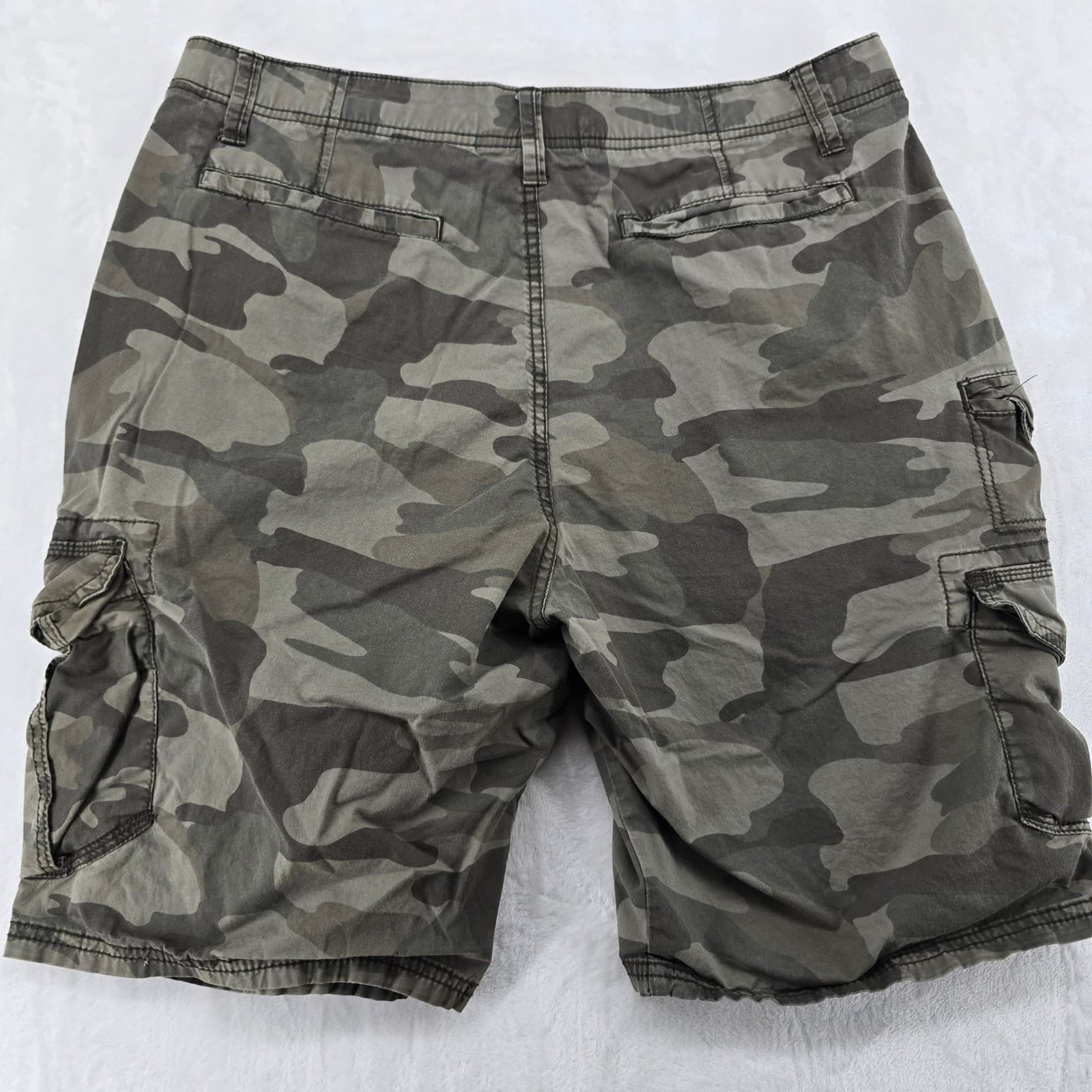 Black Iron Cargo Shorts Mens 36 Cargo Shorts Canteen Camo 1470742S Stretch Green - Thumbnail 6