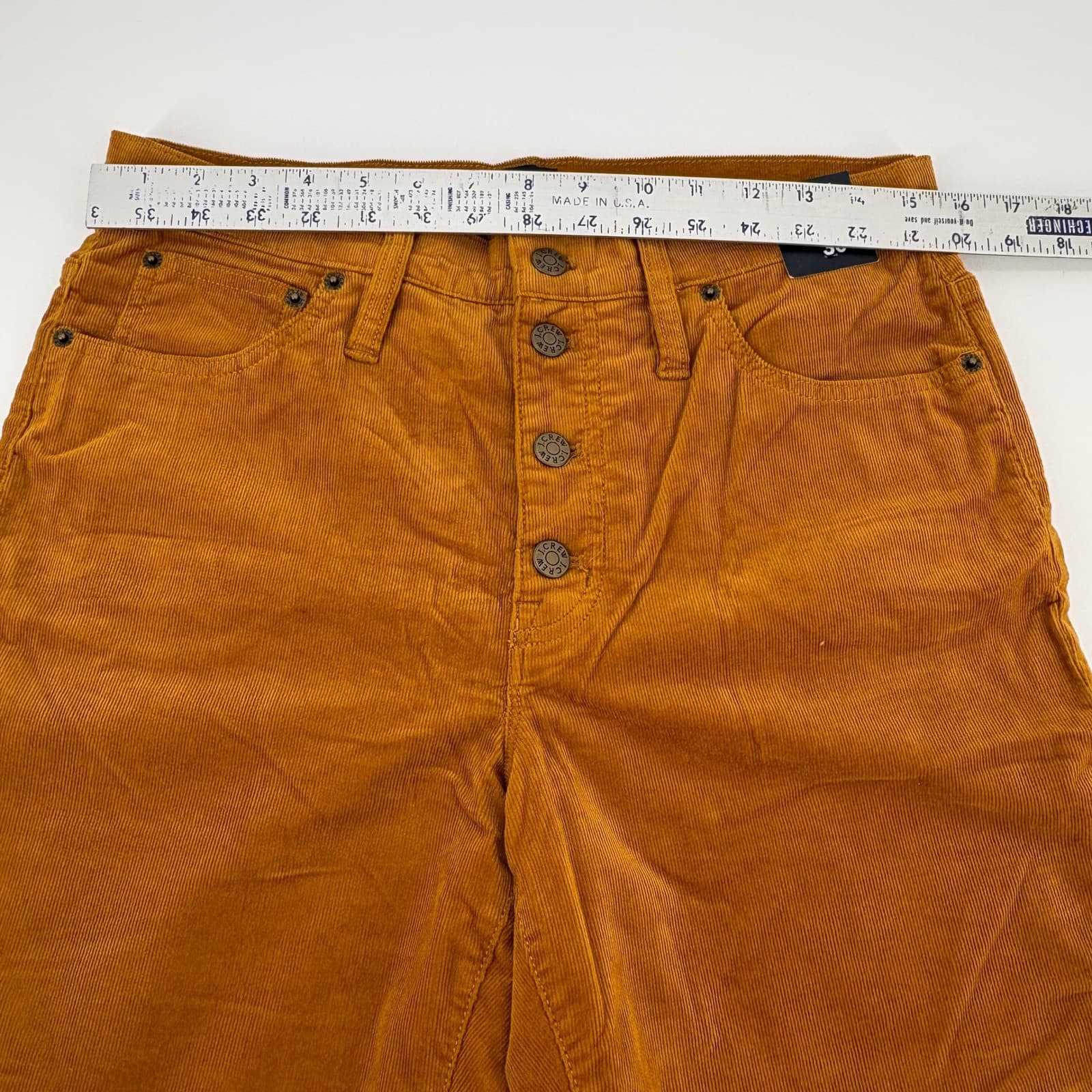 J. Crew Womens 9" High-Rise Skinny Corduroy Pants Button Fly Size 30 ORO - Thumbnail 6