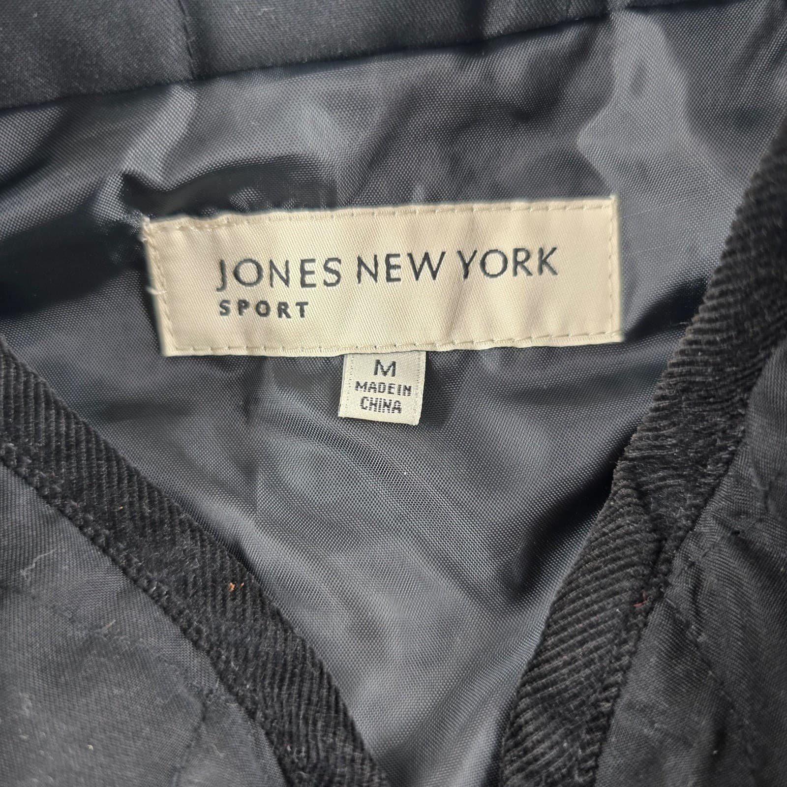 Jones New York Vest Womens Medium Vest Black Quilted Full Zip Mock Neck Pocket - Thumbnail 2