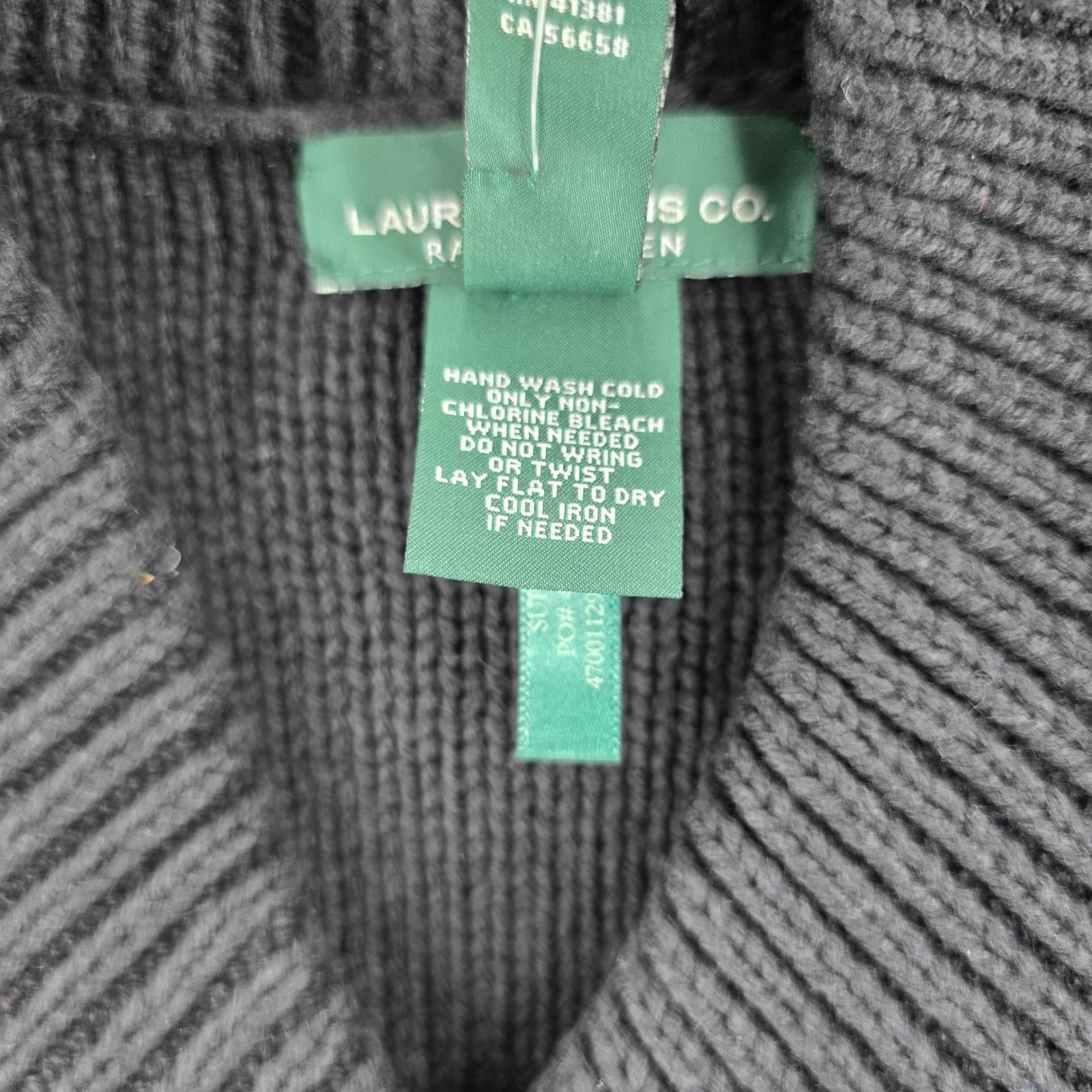 Lauren Ralph Lauren Poncho Womens M Sweater Navy Blue Knit Shawl Collar NWT - Thumbnail 5