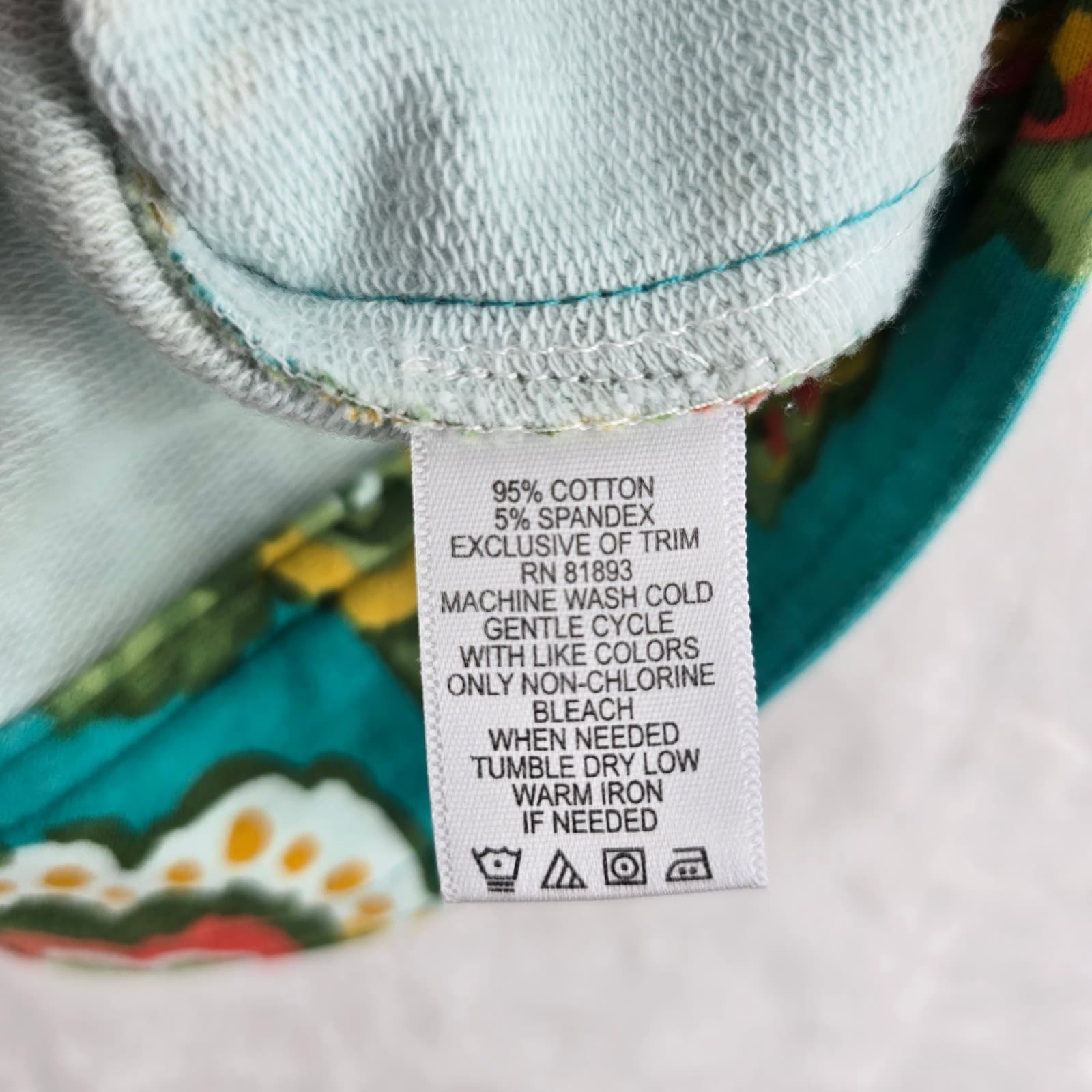 Isaac Mizrahi Live Jacket Womens M Jacket Teal Green Floral Cotton Spandex AE141 - Thumbnail 4