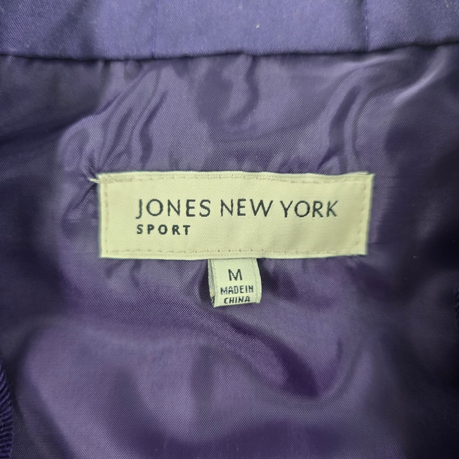Jones New York Vest Womens M Vest Purple Quilted Full Zip Mock Neck Pocket - Thumbnail 2