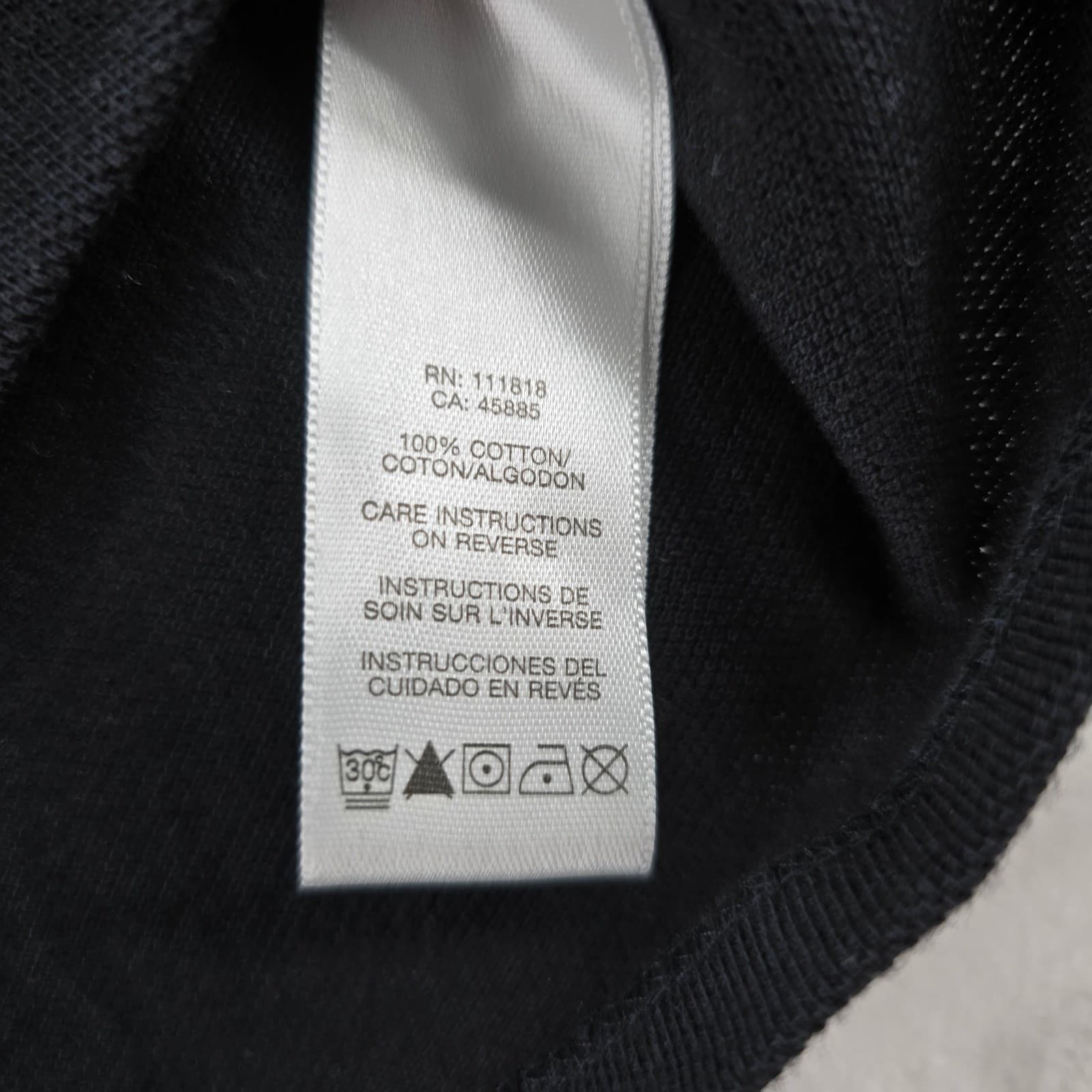 Michael Kors Top Womens Small Shirt Black Grommet Neck Short Sleeve Cotton - Thumbnail 3