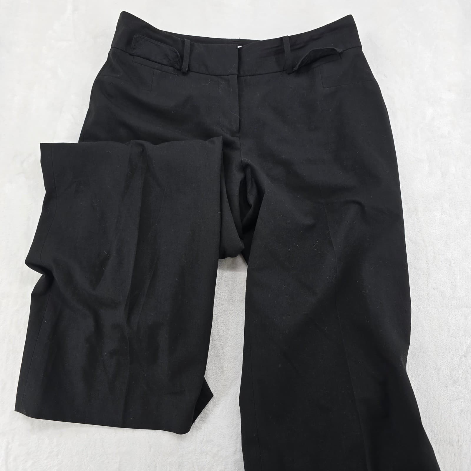 Ann Taylor LOFT Julie Pants Womens 8 Trousers Black Wide Leg Stretch Career
