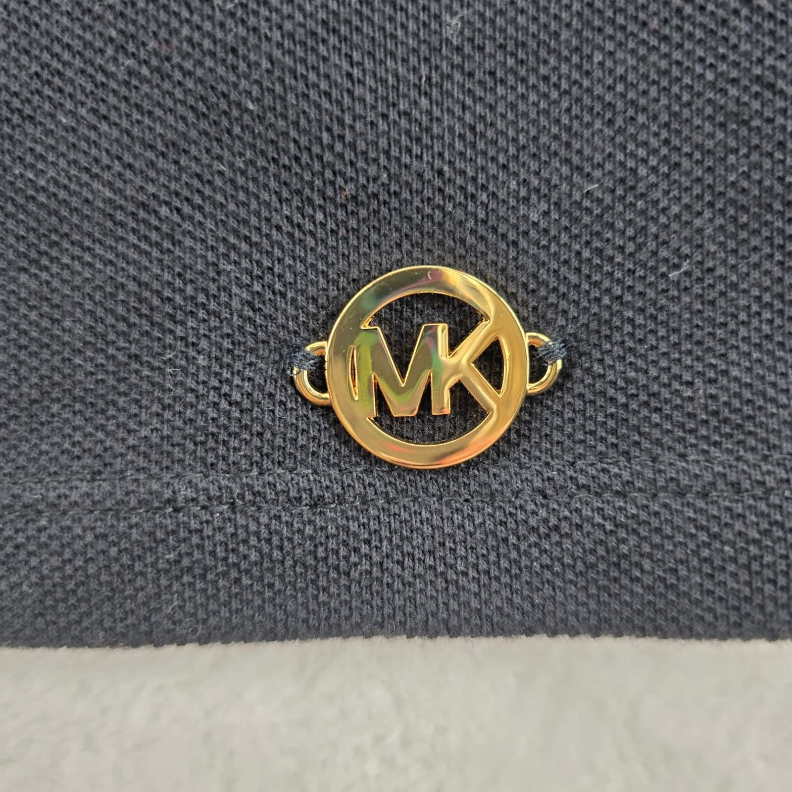 Michael Kors Top Womens Small Shirt Black Grommet Neck Short Sleeve Cotton - Thumbnail 5